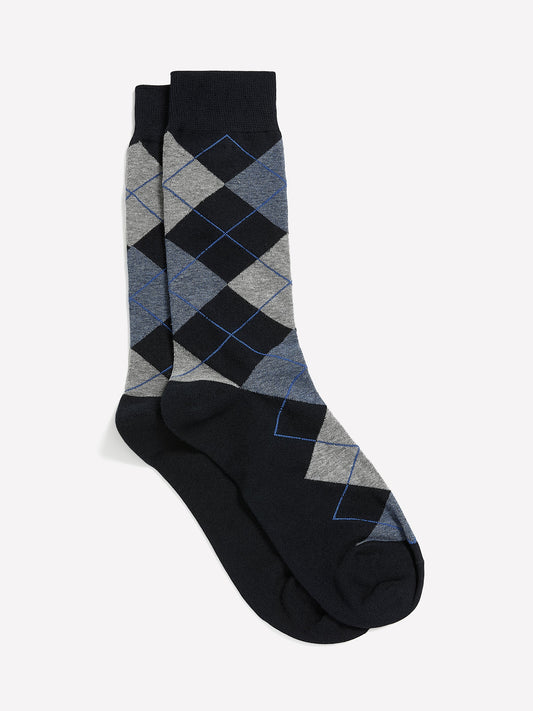Blue Argyle Socks